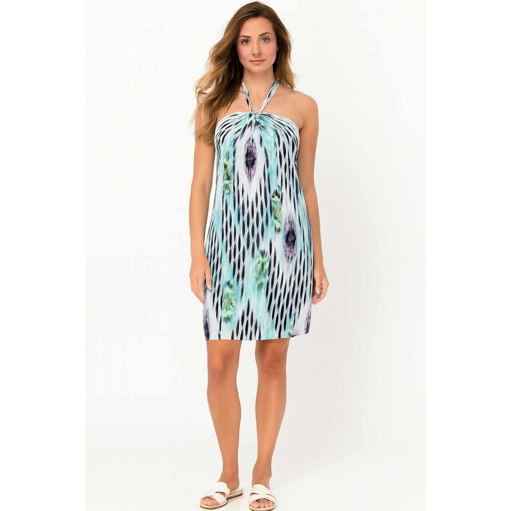 Jennifer Lopez Dress Green Halter Tie Summer Women's Woman's Size Small